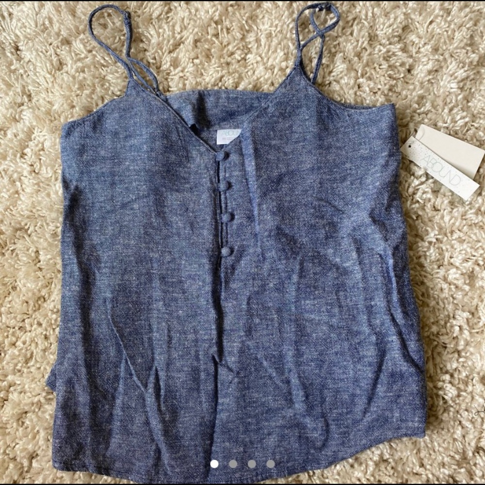 NORDSTROM BUTTON LINEN TANK TOP